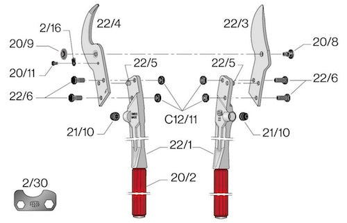 FELCO 22 - Two-hand pruning shear | Lopper | Length 84 cm