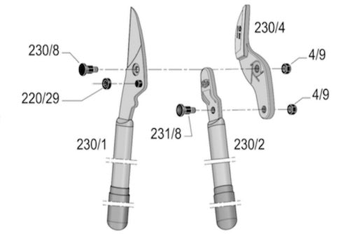 FELCO 230 Two-hand pruning shear | Lever-action lopper with straight anvil