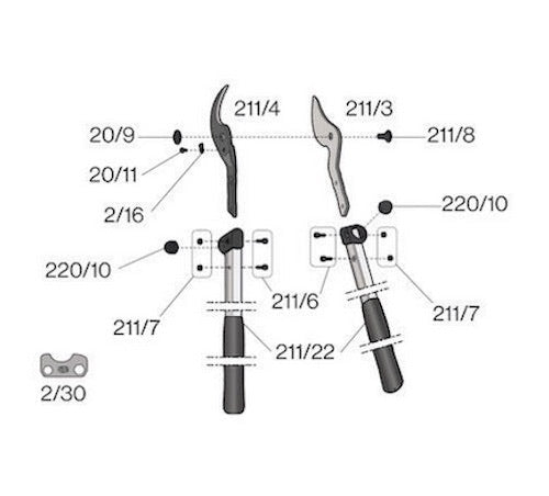 FELCO 211-40 / Lopper | Length 40cm | CURVED cutting