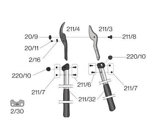 FELCO 211-50 / Lopper | Length 50cm | CURVED cutting