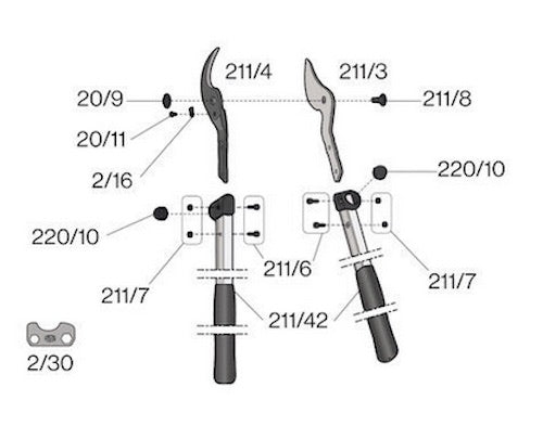 FELCO 211-60 / Lopper | Length 60cm | CURVED cutting