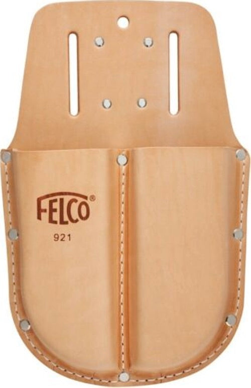 FELCO 921 Genuine Leather Holster / belt loop & clip for 2 Felco Secateur Tools