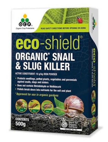 Organic Snail & Slug Pellet Eco-Shield by OCP - Safe in organic veggie gardens x 5packs